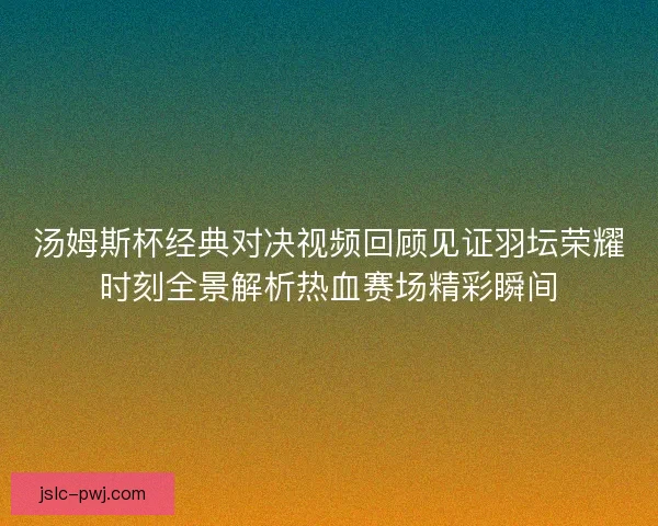 汤姆斯杯经典对决视频回顾见证羽坛荣耀时刻全景解析热血赛场精彩瞬间