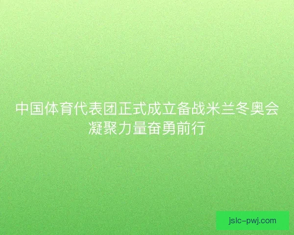 中国体育代表团正式成立备战米兰冬奥会凝聚力量奋勇前行